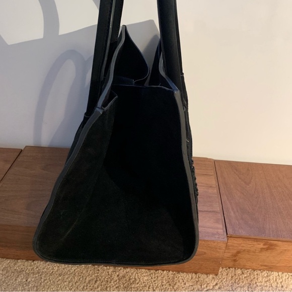 Black Suede Tote Bag - Picture 3 of 8